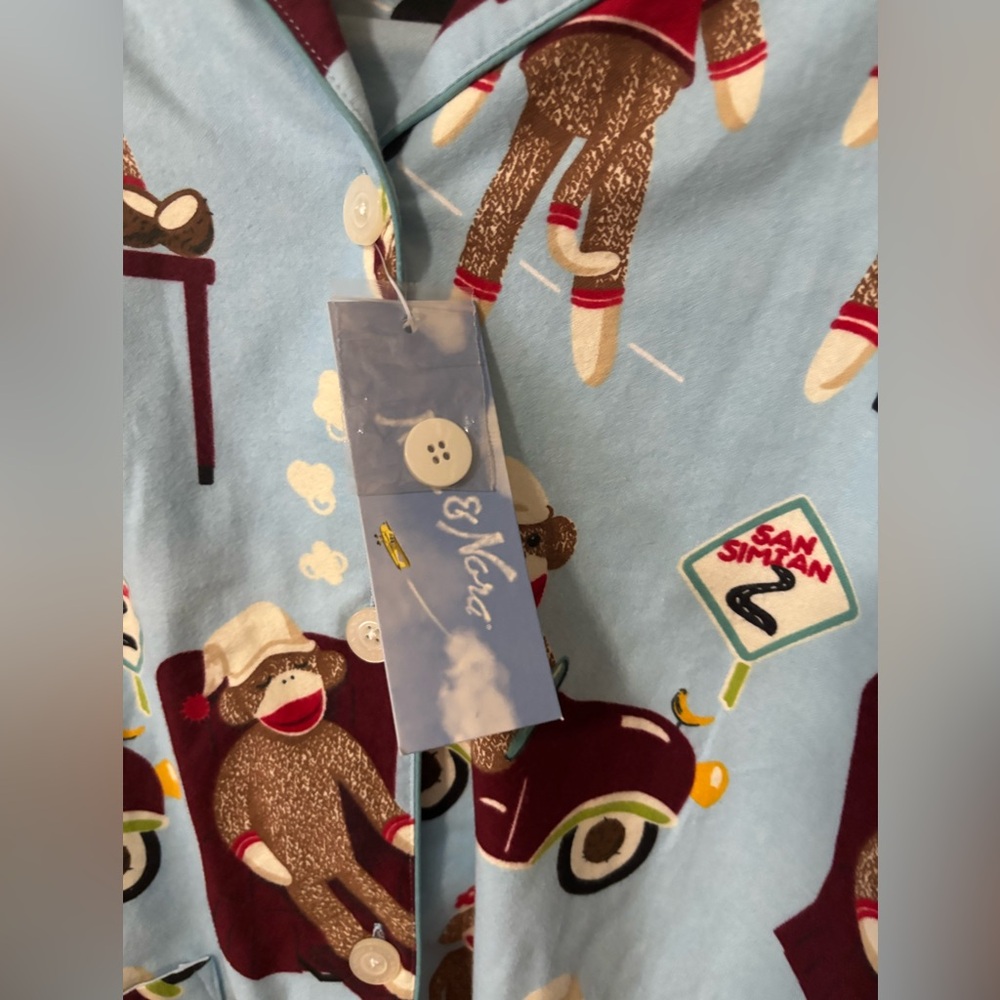 Nick & Nora Sock Monkey Pajama Set - Picture 3 of 5